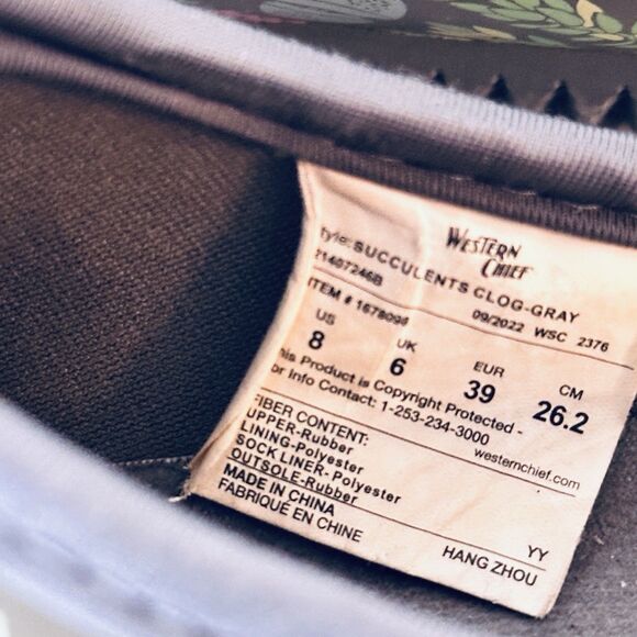 Western Chief Women Garden Clogs Rain Shoes 8 Floral Flower Forest Succulents - Picture 7 of 8